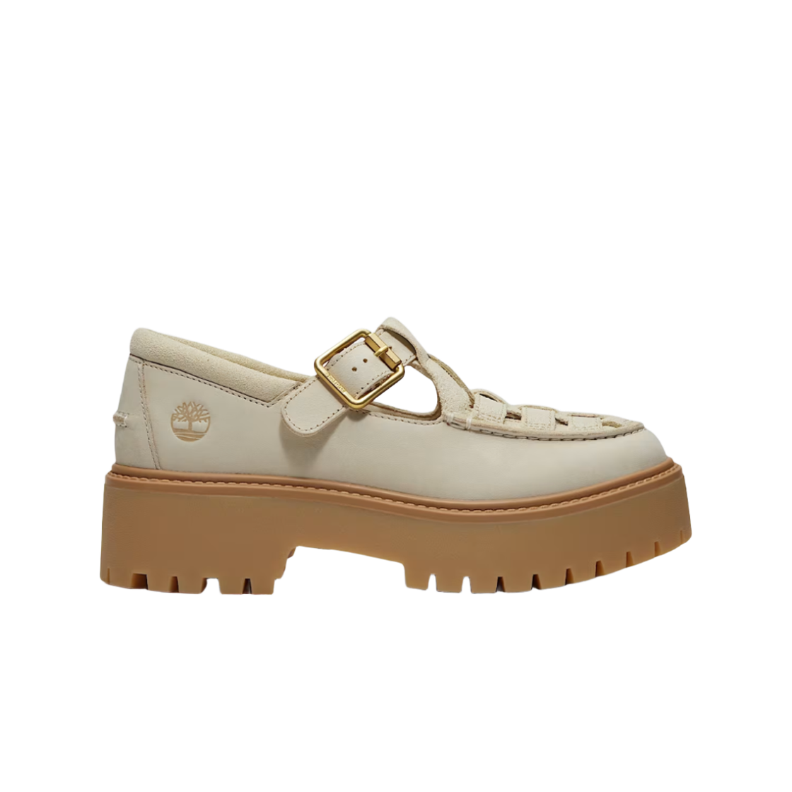 (W) 팀버랜드 스톤 스트릿 플랫폼 버클 라이트 베이지 스웨이드((W) Timberland Stone Street Platform Buckle Light Beige Suede) - 1
