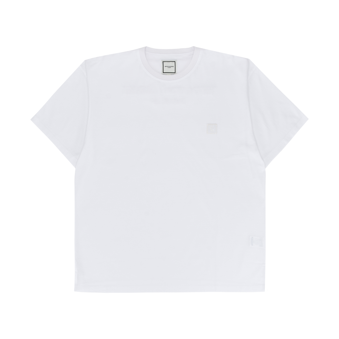 우영미 코튼 비즈 백로고 티셔츠 화이트 - 23FW(Wooyoungmi Cotton Beads Back Logo T-Shirt White - 23FW) - 2
