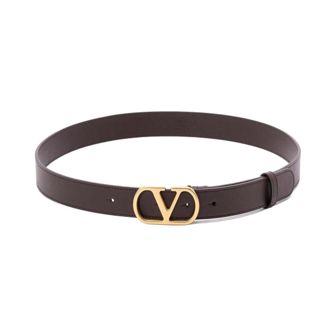 (W) 발렌티노 브이로고 시그니쳐 벨트 다크 브라운((W) Valentino Vlogo Signature Belt Dark Brown)