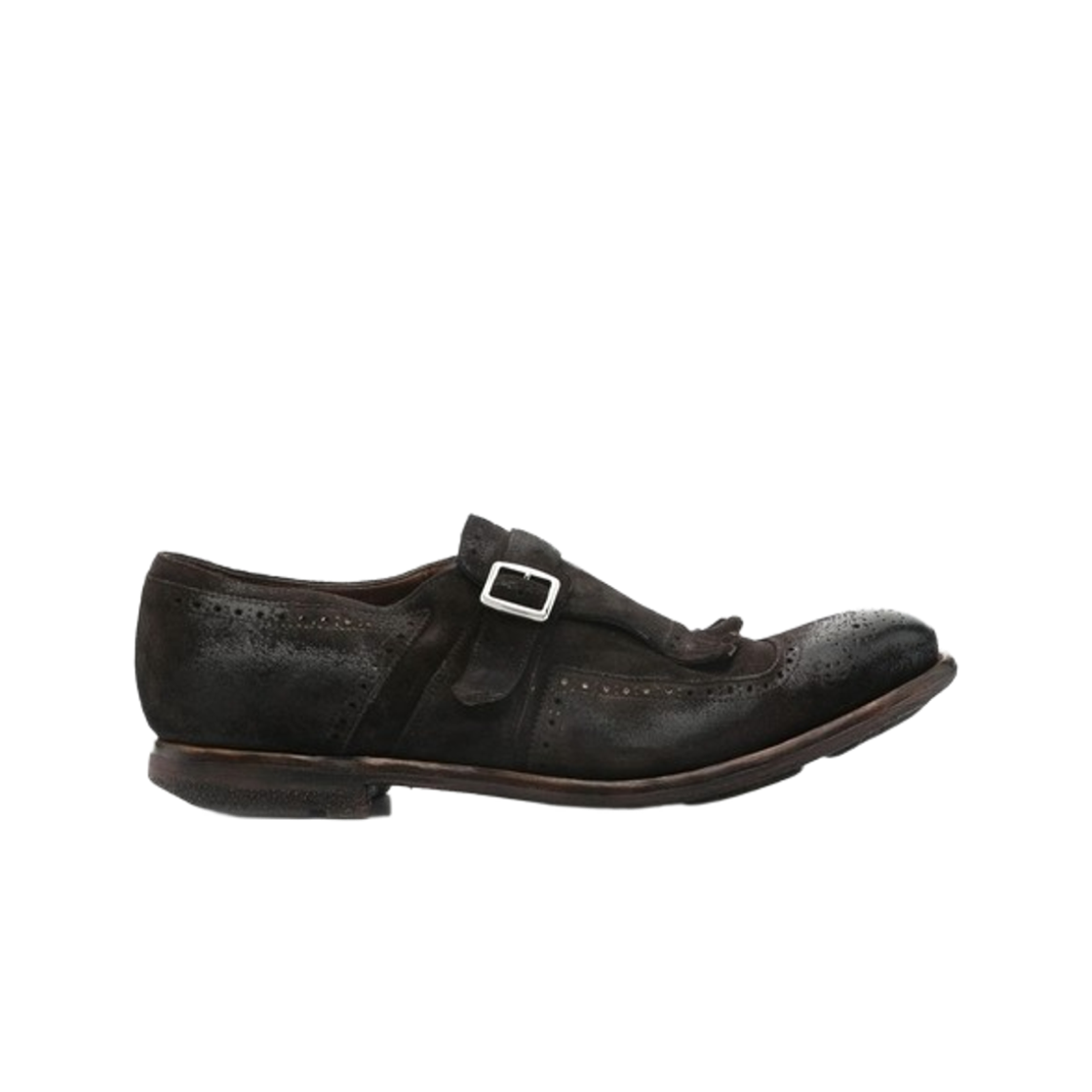 처치스 상하이 빈티지 스웨이드 버클 로퍼 브라운 - F(Church's Shanghai Vintage Suede Buckle Loafer Brown - F)