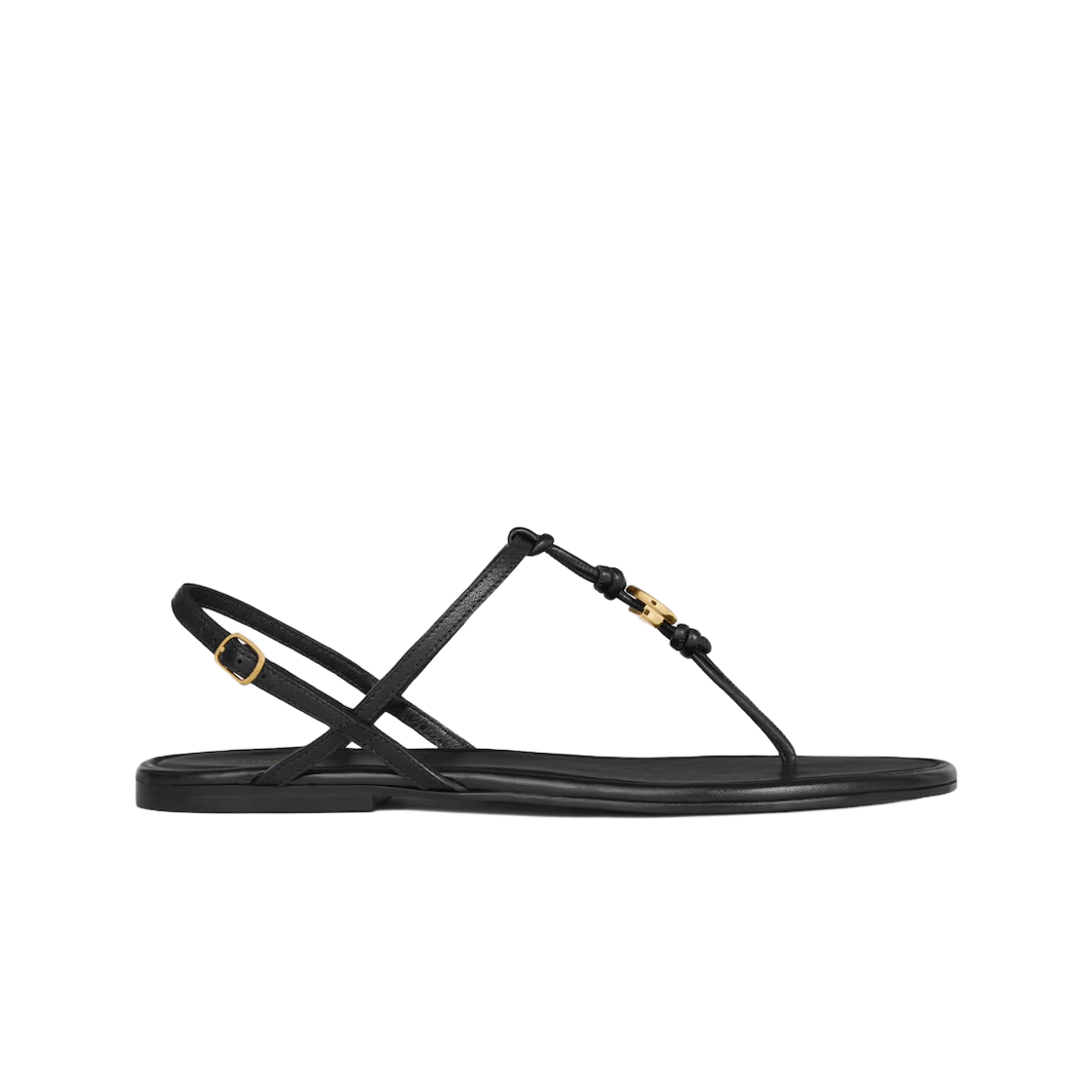 367495276C-38NO (W) Celine Penny Sandal in Supple Calfskin Black