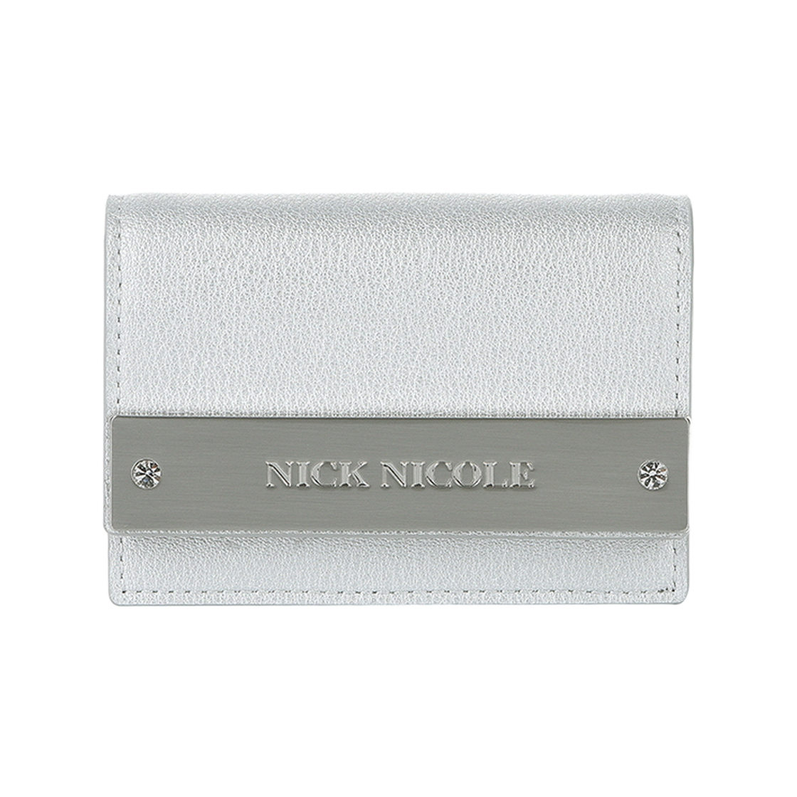 닉앤니콜 크리스탈 아코디언 월렛 실버(NICK&NICOLE Crystal Accordion Wallet Silver)