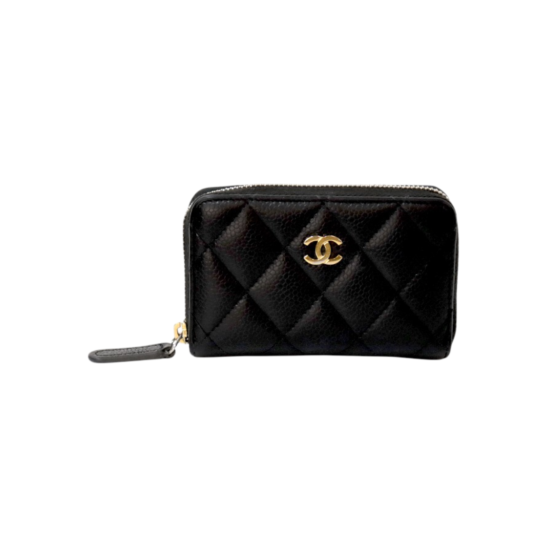 샤넬 블랙 캐비어스킨 지퍼 카드 지갑 C-B57469(Chanel Black Caviar Leather Zip Card Wallet C-B57469)