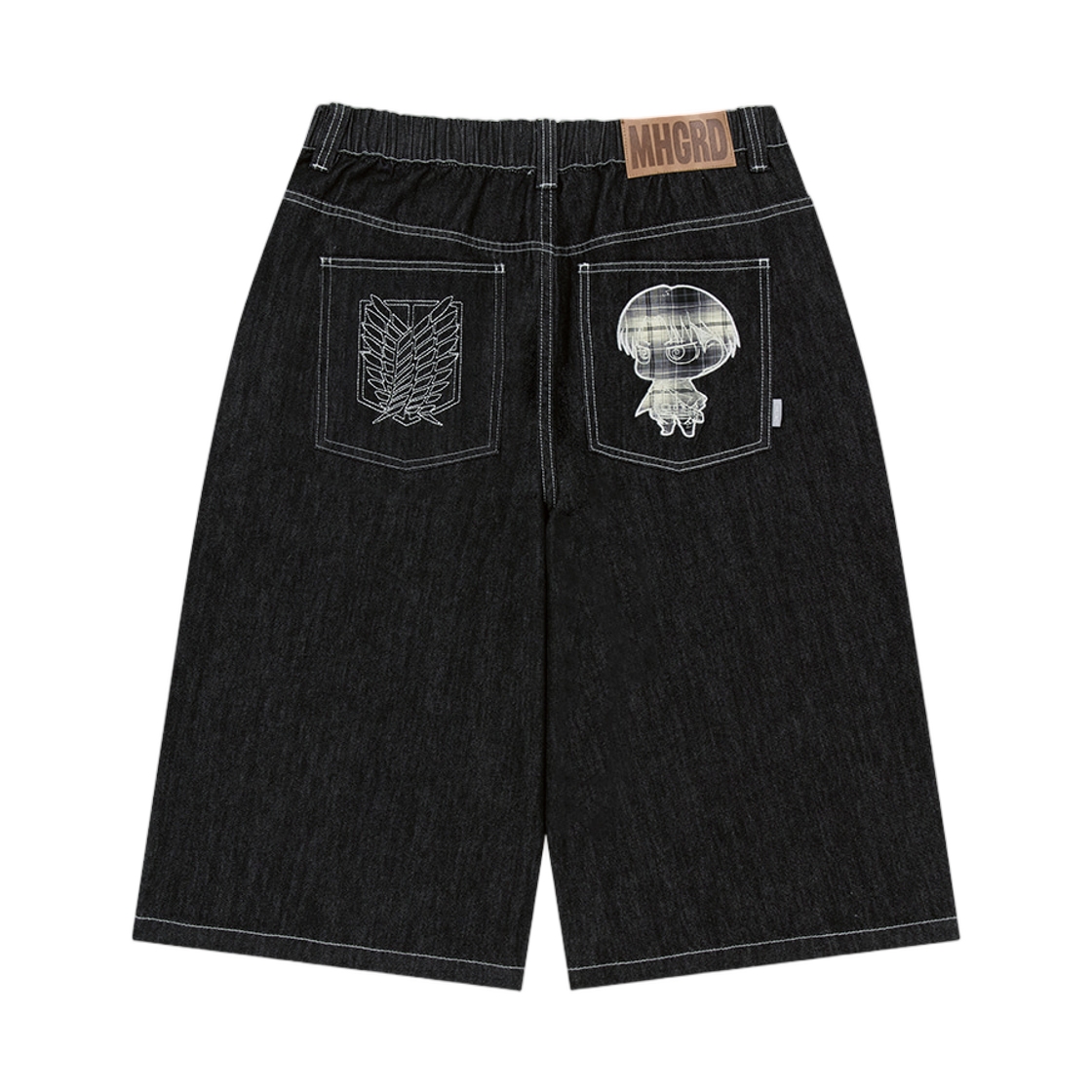 마하그리드 x 진격의 거인 레비 인디고 데님 쇼츠 블랙(Mahagrid x Attack On Titan Levi Indigo Denim Shorts Black)