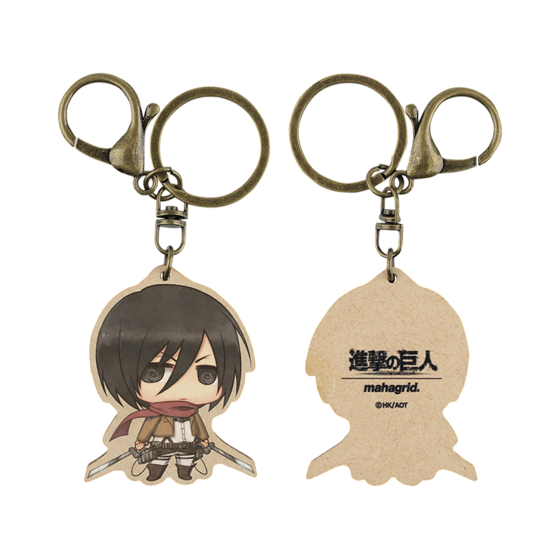 마하그리드 x 진격의 거인 AOT 캐릭터 우드 키링 미카사(Mahagrid x Attack On Titan AOT Character Wood Keyring Mikasa)