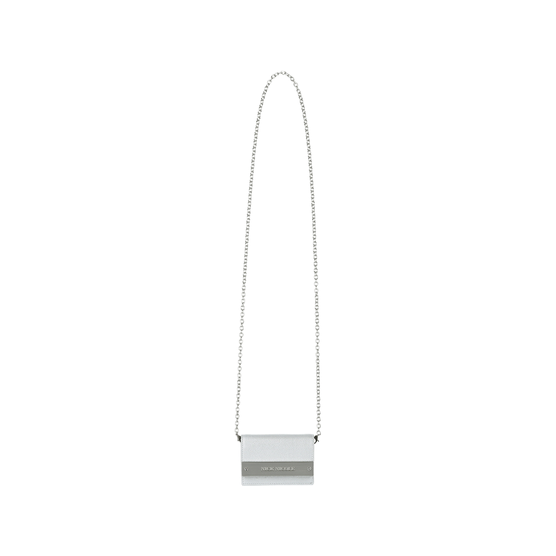 닉앤니콜 크리스탈 아코디언 월렛 실버+체인(NICK&NICOLE Crystal Accordion Wallet Silver+Chain)