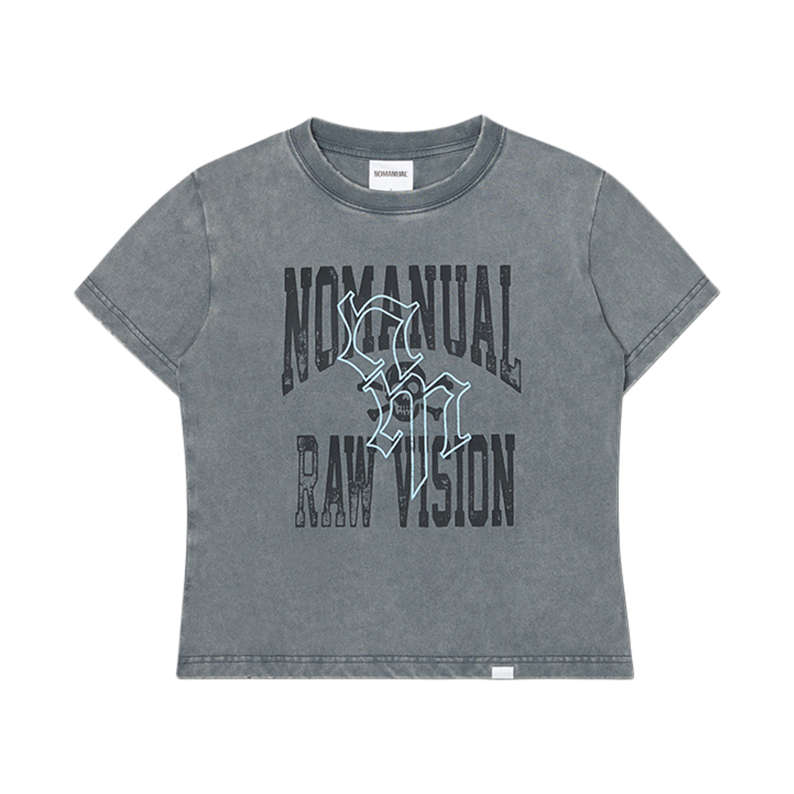 NMSS62TS49WGY (W) NOMANUAL NM Skull T-Shirt Washed Gray