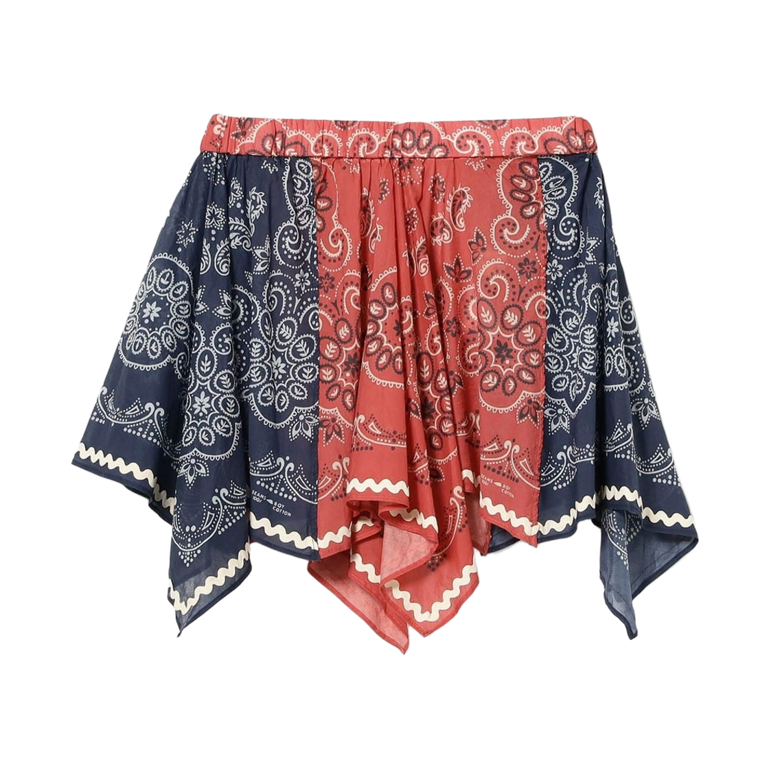 (W) 빔즈 보이 반다나 프린트 스커트 레드((W) Beams Boy Bandana Print Skirt Red) - 1