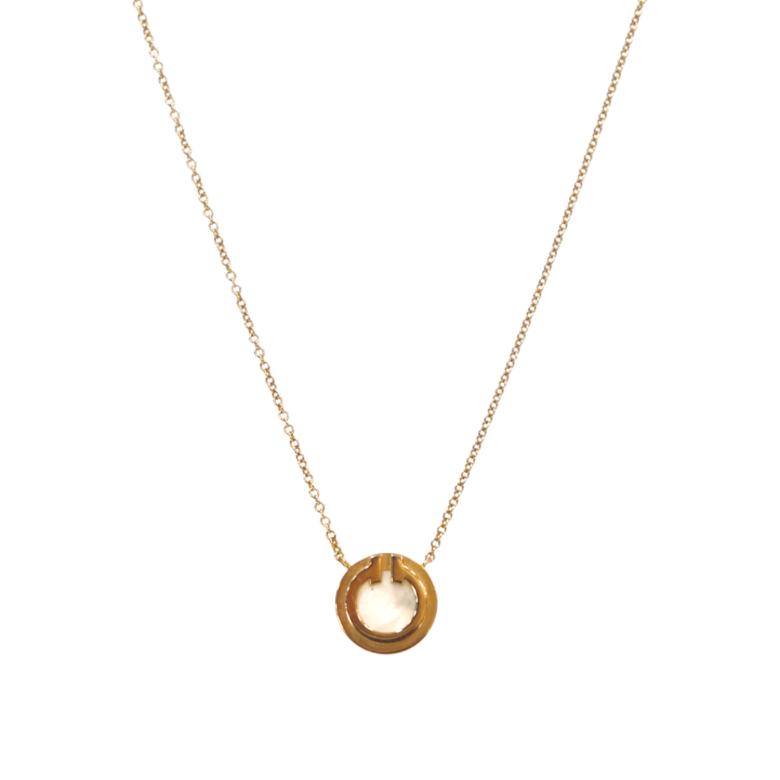 티파니앤코 T서클 펜던트 자개 목걸이 C-B57347(Tiffany & Co. T Circle Mother-of-Pearl Pendant Necklace C-B57347) - 1
