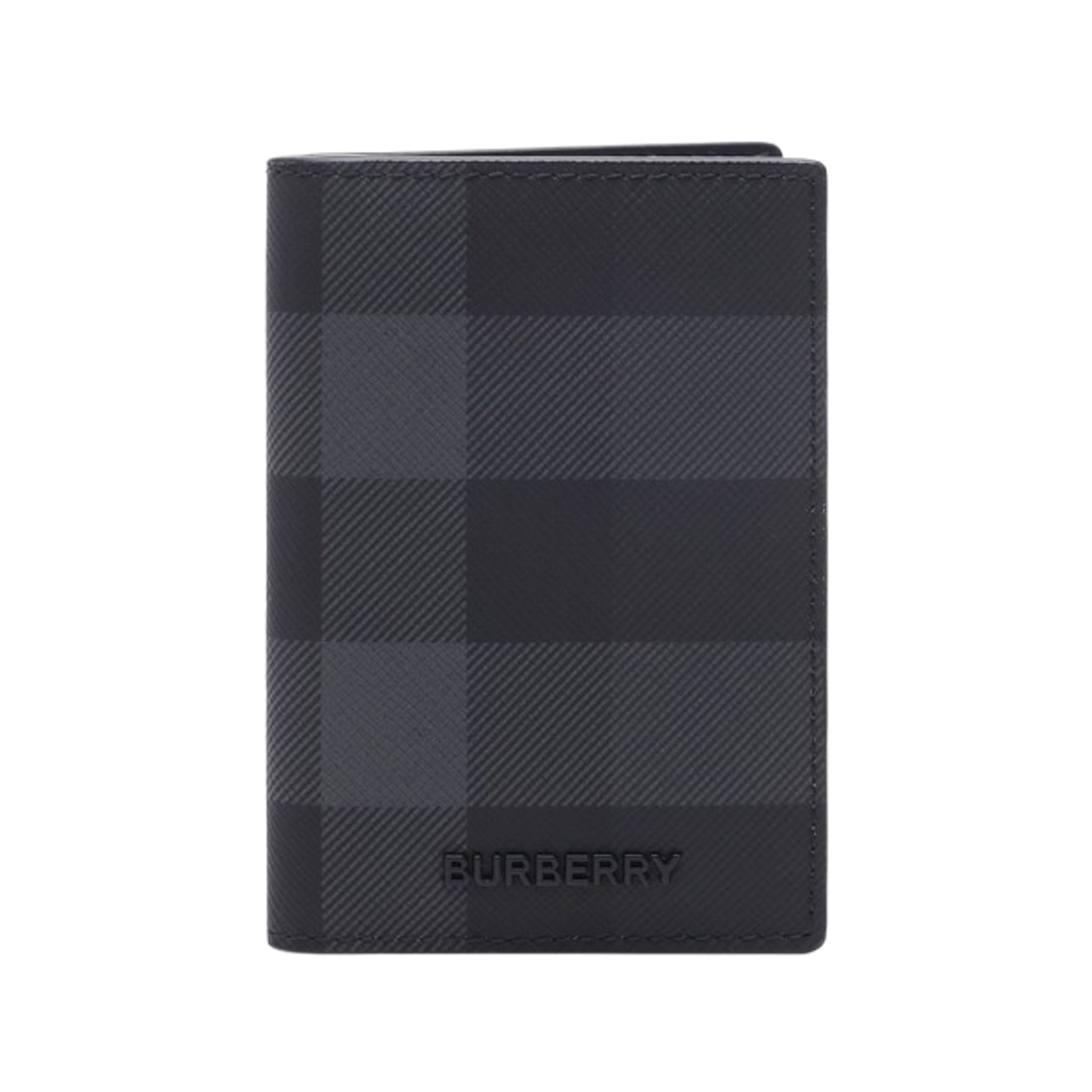 8125298 Burberry Check Folding Card Holder Charcoal