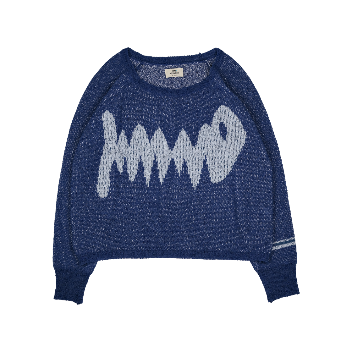 에메모가든 우먼 뱅글 자가드 부클 니트 블루 스카이블루(mmogarden W Bangle Jacquard Boucle Knit Blue Sky Blue) - 1