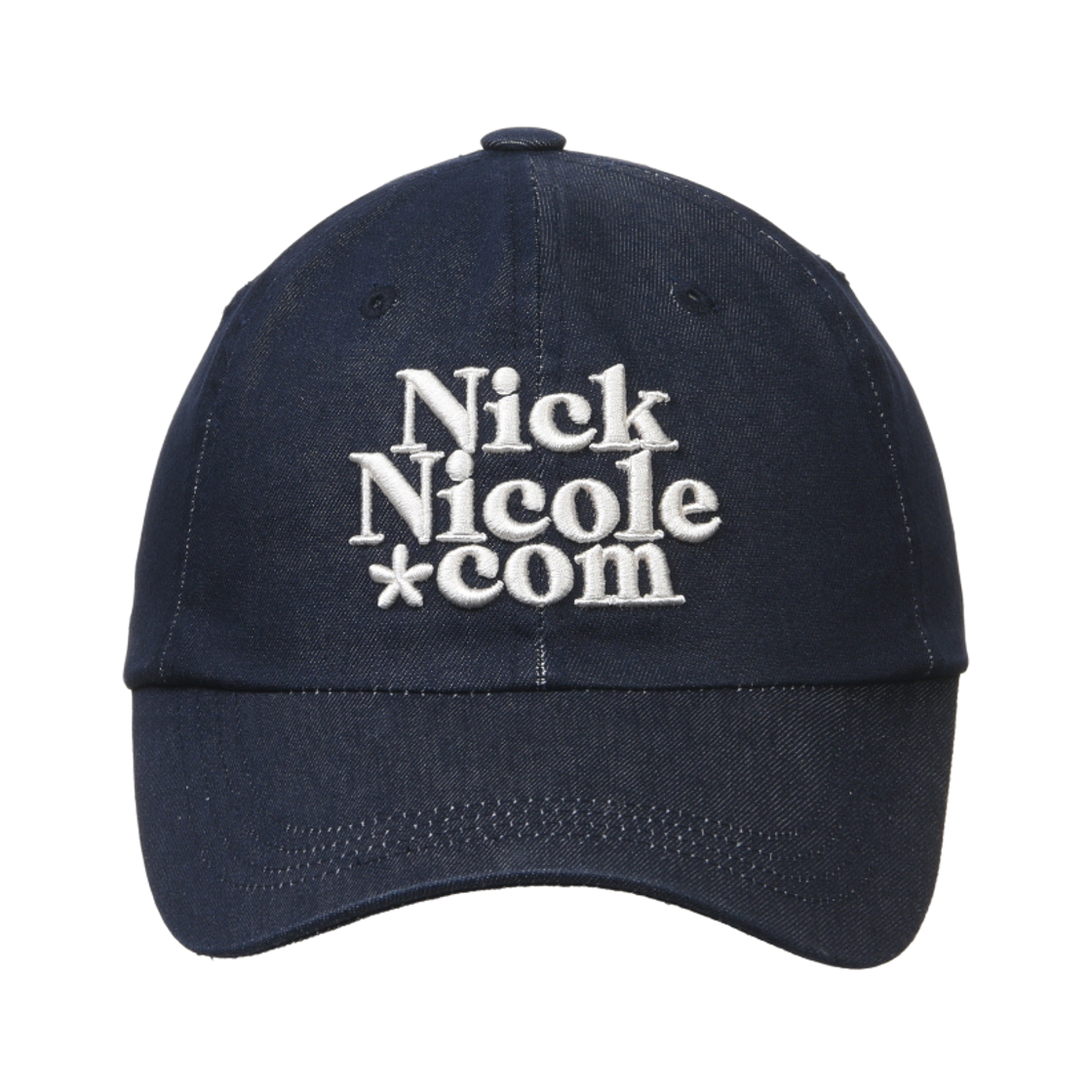 닉앤니콜 NN 닷컴 시그니처 볼 캡 데님 크림(NICK&NICOLE NN Dotcom Signature Ball Cap Denim Cream)