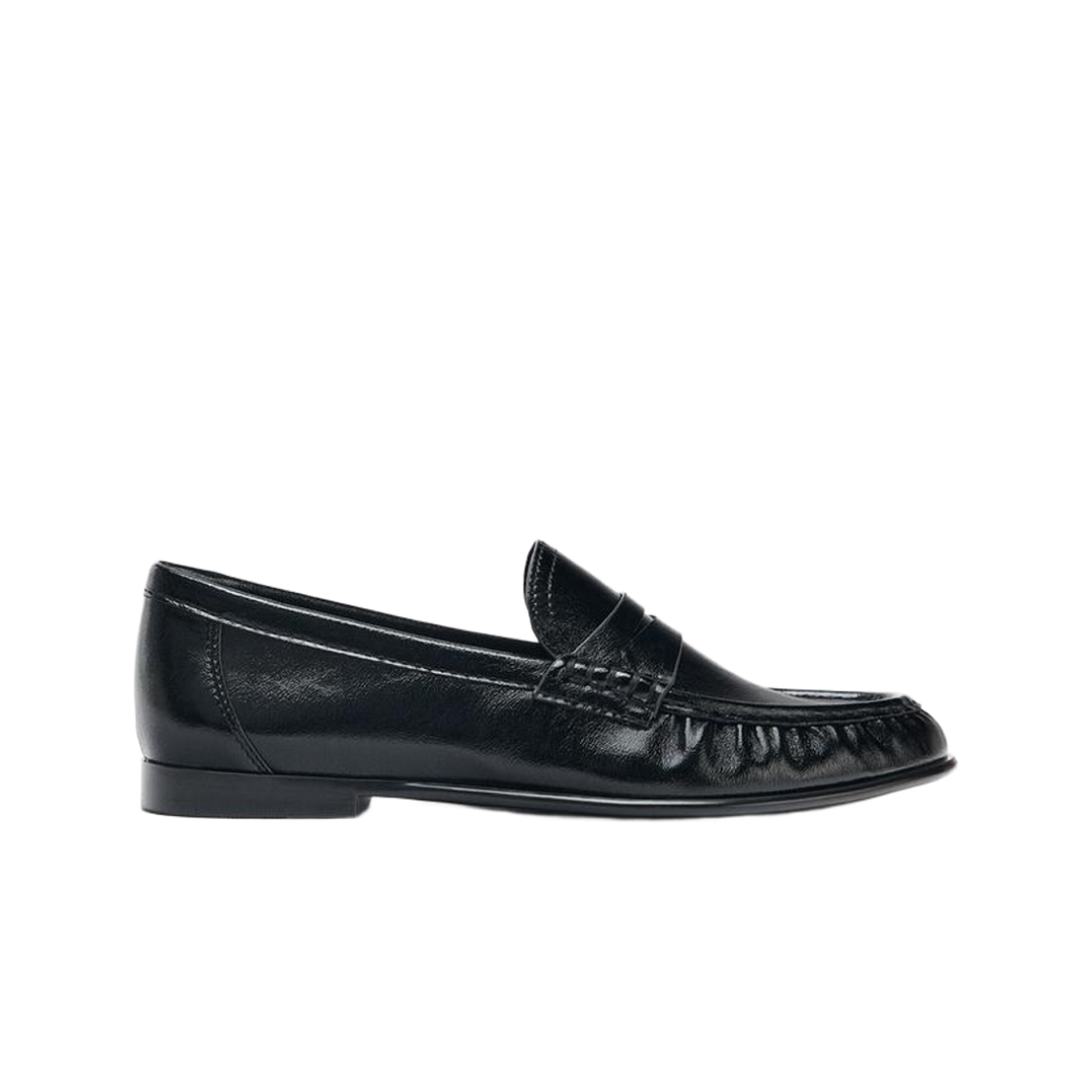 (W) 자라 소프트 개더드 로퍼 블랙((W) Zara Soft Gathered Loafer Black)