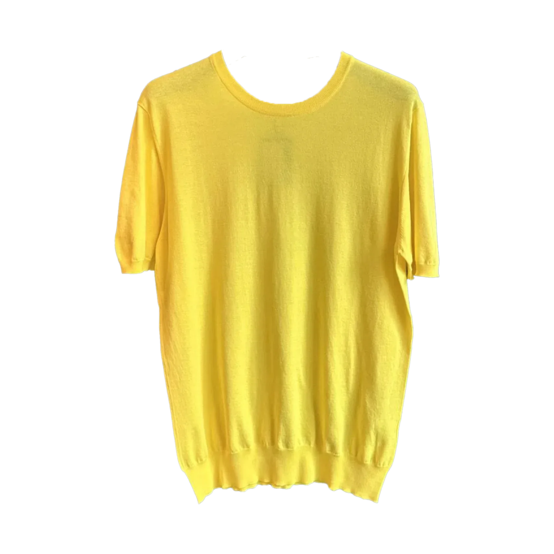 UMKXX37K321 Kiton Short Sleeve Roundneck Knit Yellow