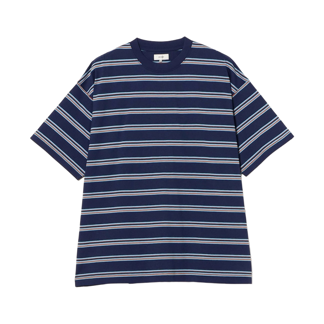 11-04-1440-639 Beams Loose Fit Striped T-Shirt Wide Fit Blue