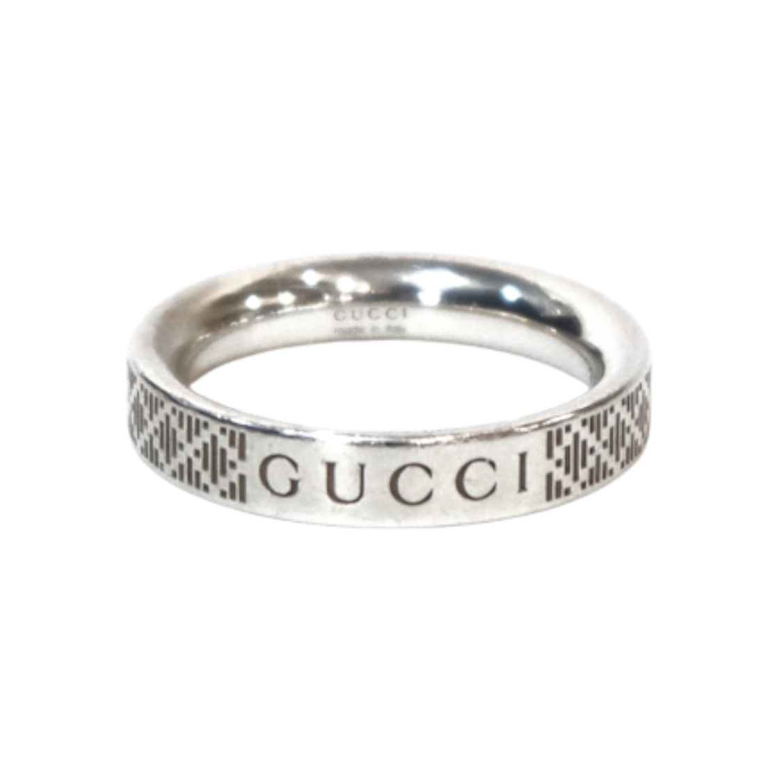 ITVDED42QJT7 Gucci Diamante Thin Ring Silver C-B57003