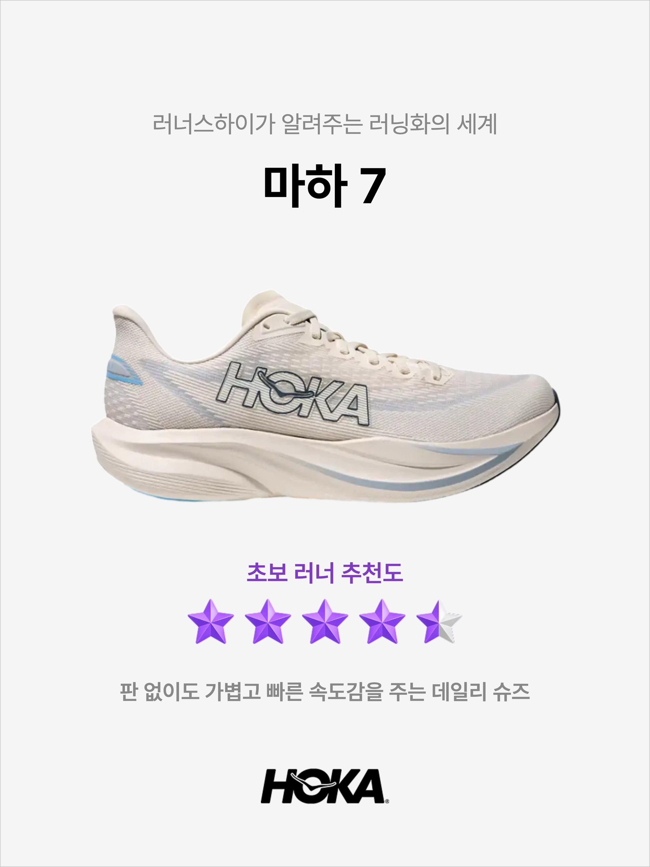 Hoka Mach 7 Alabaster Soaring Blue, Hoka Mach 7 Black White 착용 스타일 - 1