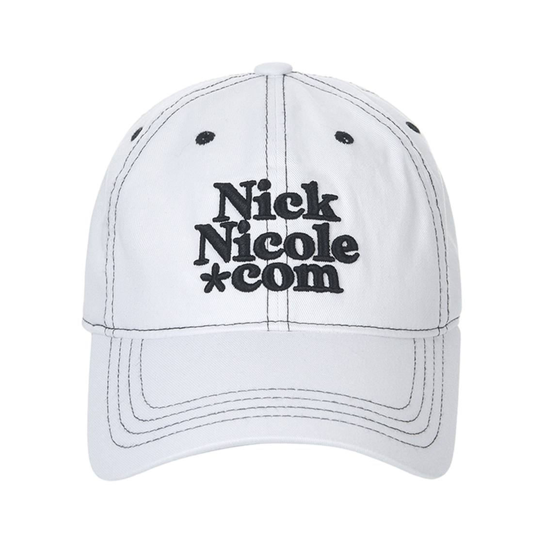 닉앤니콜 NN 닷컴 시그니처 볼 캡 스티치 화이트(NICK&NICOLE NN Dotcom Signature Ball Cap Stitch White)