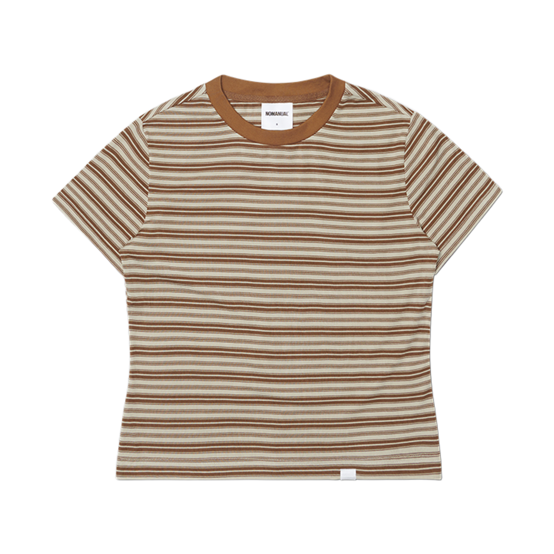 NMSS62TS45BRW (W) NOMANUAL Offbeat Stripe T-Shirt Brown