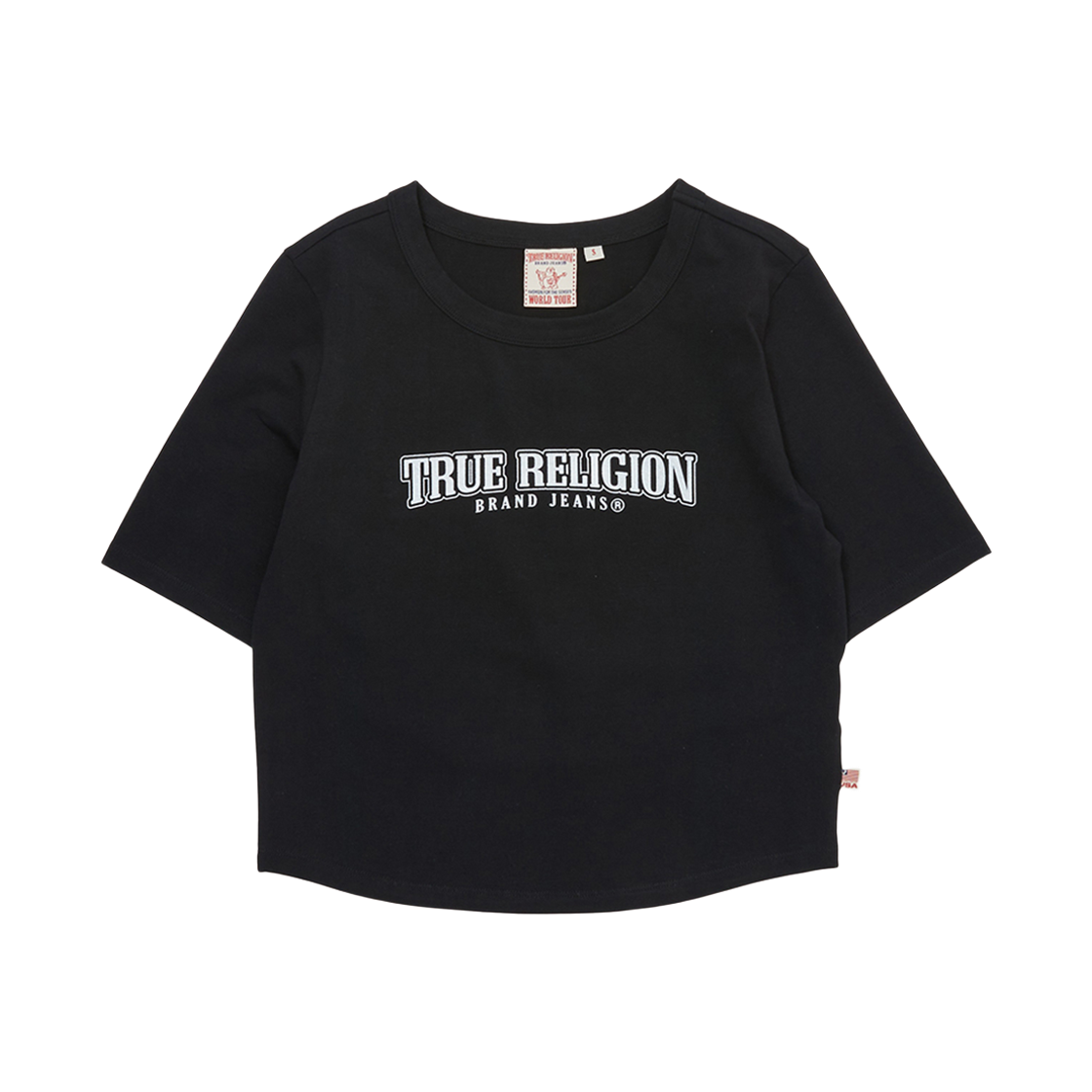 트루릴리젼 TR 로고 크롭 티셔츠 블랙(True Religion TR Logo Crop T-Shirt_Black) - 1