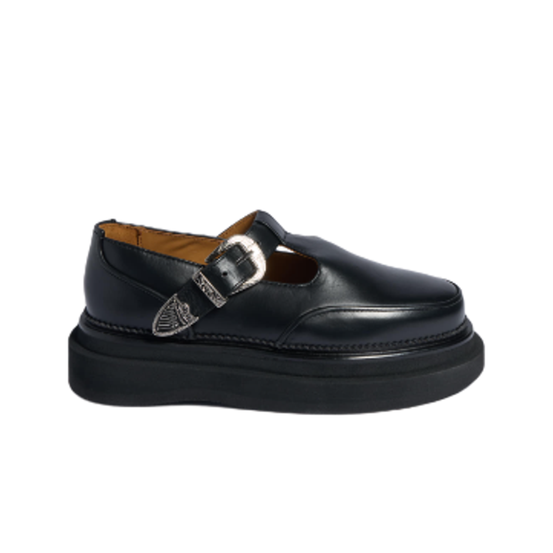 (W) 토가 AJ1415 플랫폼 스트랩 슈즈 블랙((W) Toga AJ1415 Platform Strap Shoes Black) - 1