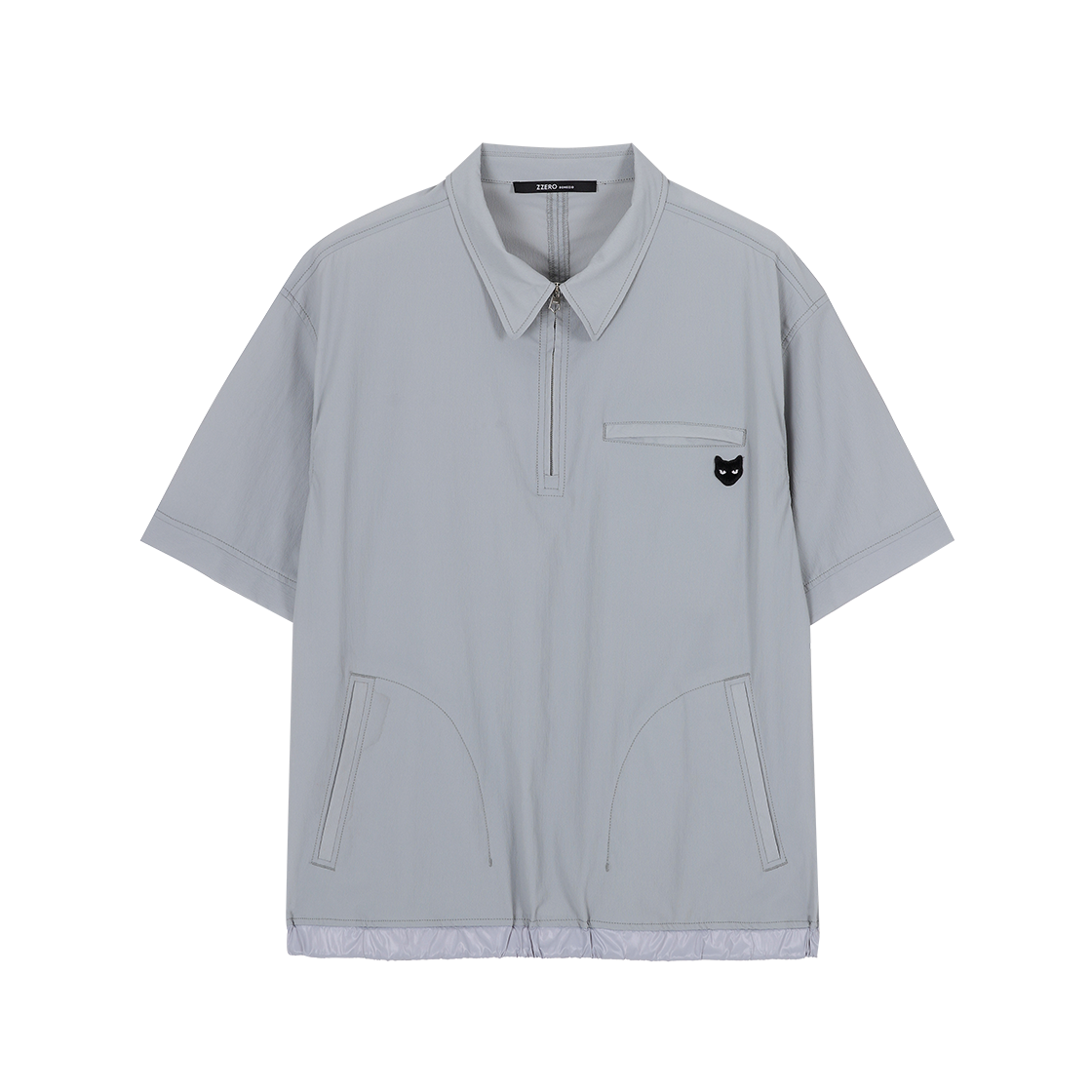 송지오 지제로 트랙 팬서 카라 티셔츠 라이트 그레이(SONGZIO ZZERO Track Panther Collared T Shirt Light Grey)