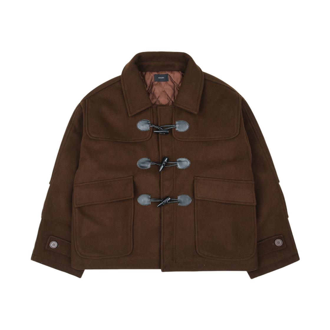 (W) 노이아고 오버핏 더플 코트 브라운((W) Noiago Overfit Duffel Coat Brown) - 1