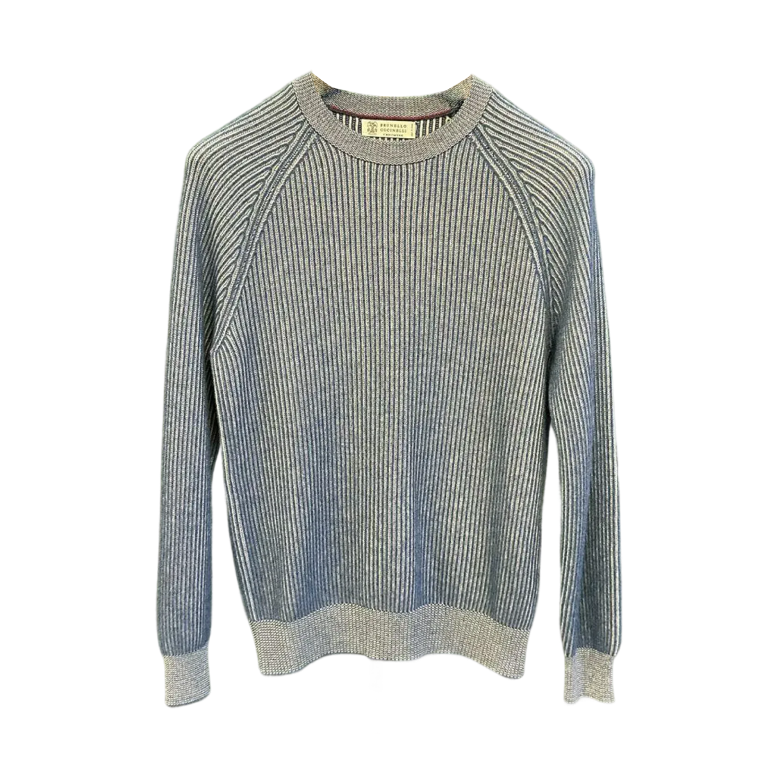 브루넬로 쿠치넬리 립드 캐시미어 스웨터 블루(Brunello Cucinelli Ribbed Cashmere Sweater Blue) - 1
