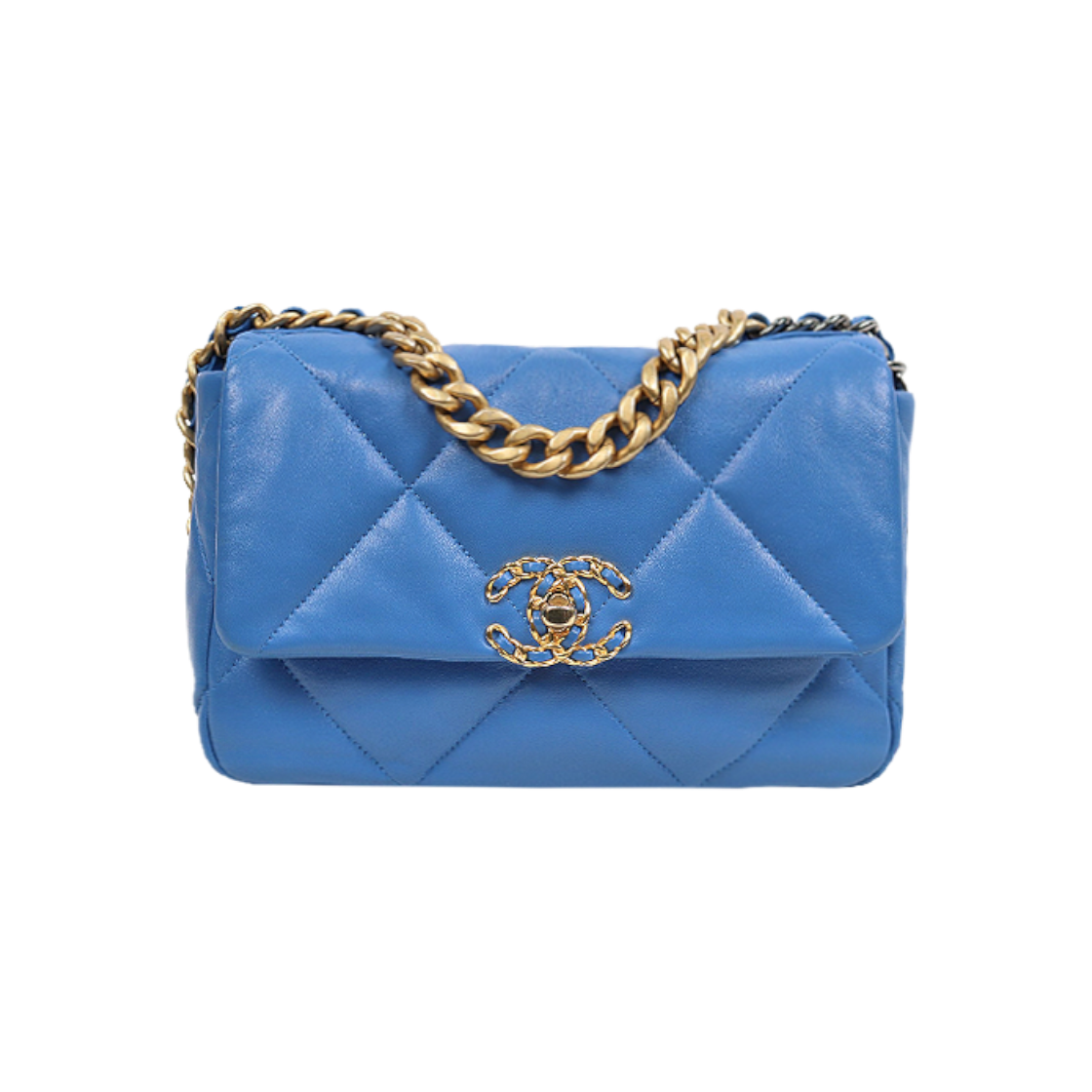 ITGTRC78U6S9 Chanel Blue Lambskin 19 Bag