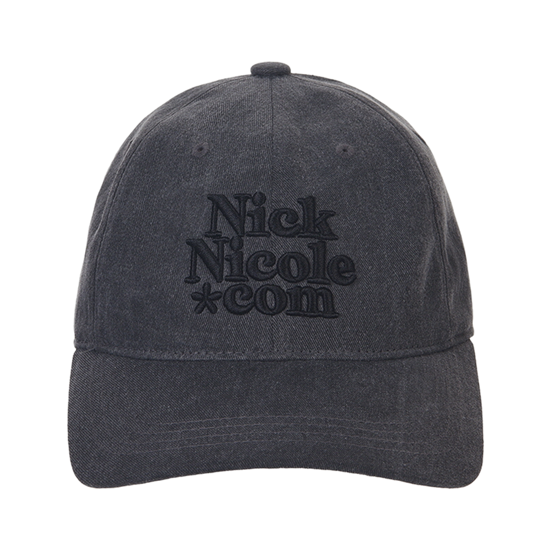 닉앤니콜 NN 닷컴 시그니처 볼 캡 데님 차콜(NICK&NICOLE NN Dotcom Signature Ball Cap Denim Charcoal)