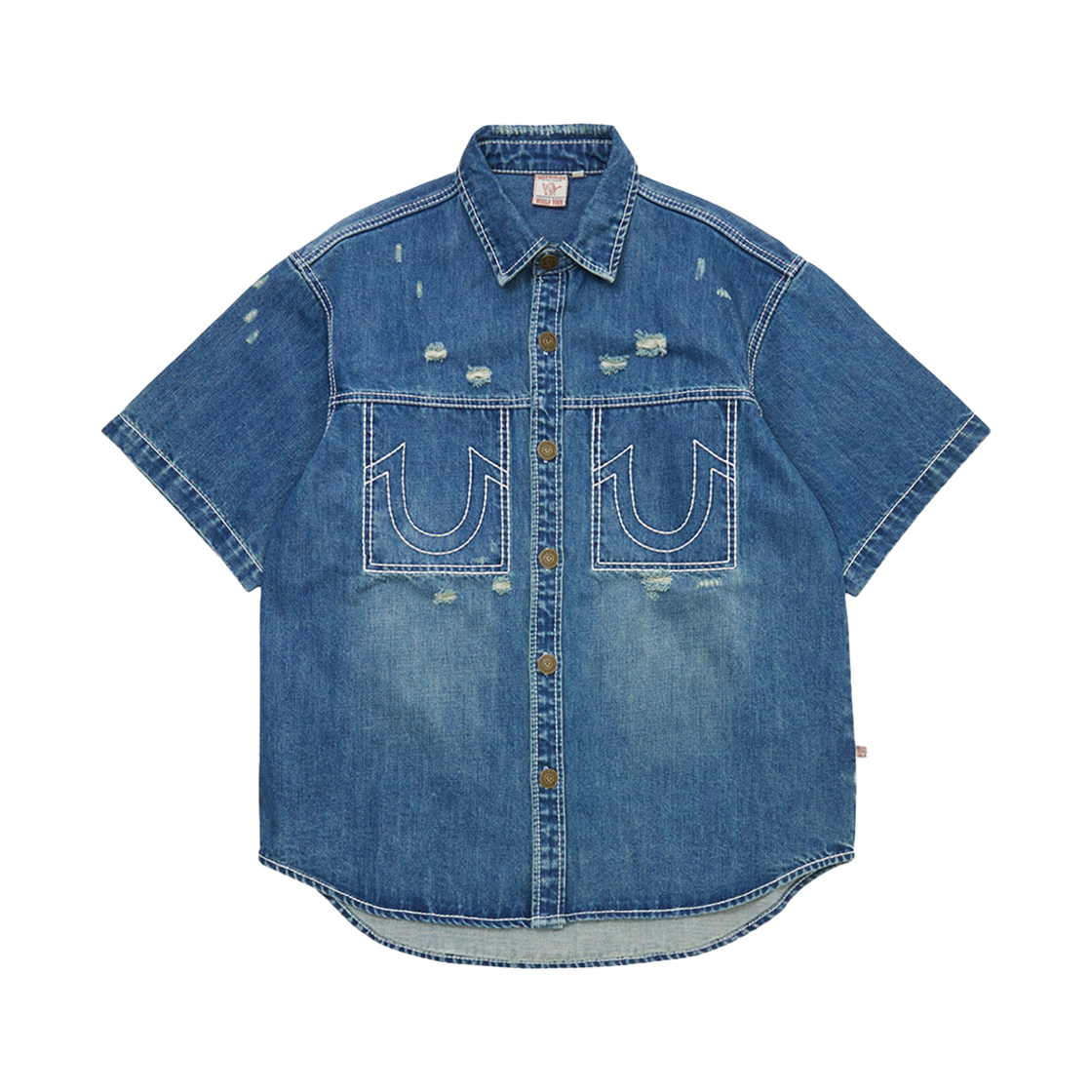 트루릴리젼 와일드 데님 하프 셔츠 워시드 인디고(True Religion Wild Denim Half Shirts_Washed Indigo)