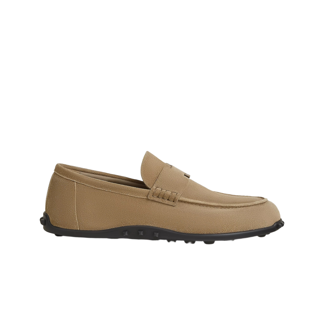H252955ZAC9 Hermes Lazy Loafer Suede Calfskin & Beige Sable