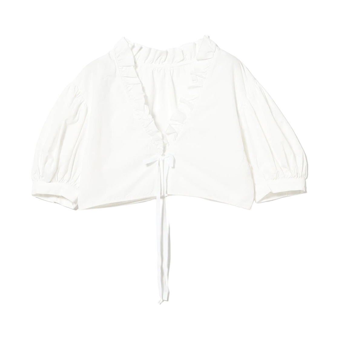13-01-0600-452 (W) Beams Boy Frill Short Blouse Off White