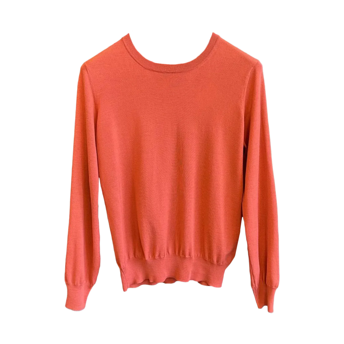 M2400150-CU350 Brunello Cucinelli Wool Cashmere Elbow Patch Knit Orange