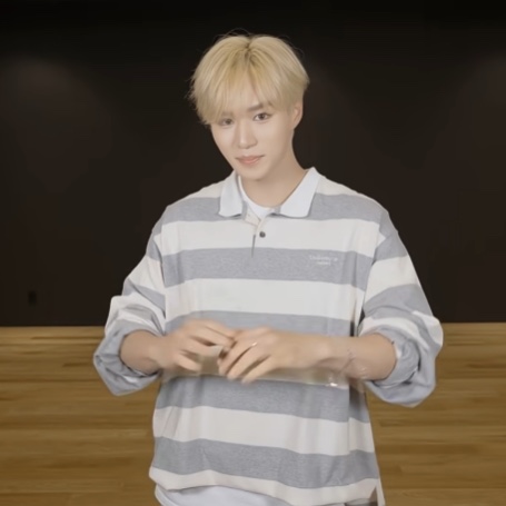 Undermycar MU.130 Classic Logo Stripe Long Sleeve PK Shirts Melange Gray, Undermycar MU.130 Classic Logo Stripe Long Sleeve PK Shirts Navy 착용 스타일 - 4