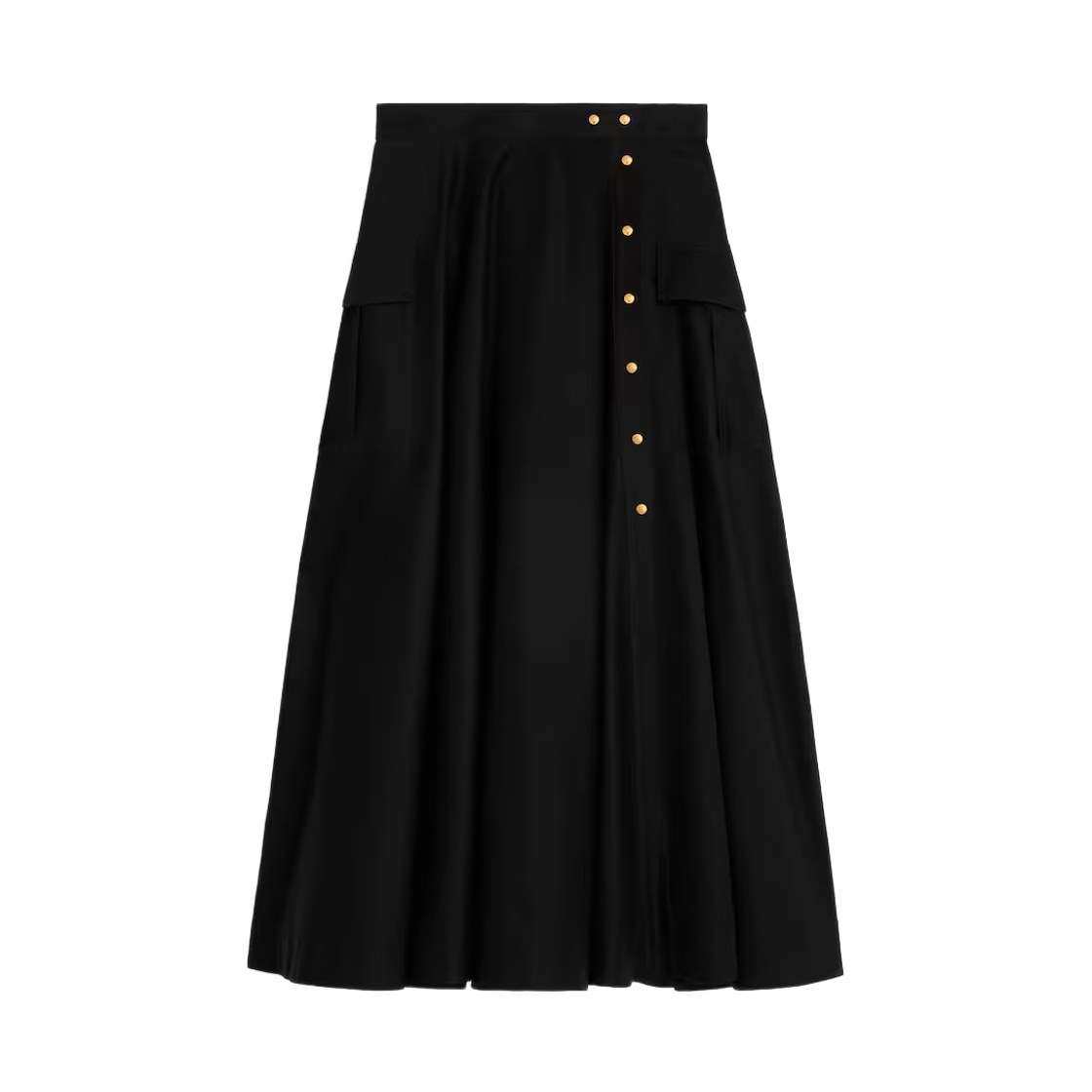 (W) 셀린느 스커트 코튼 트윌 블랙((W) Celine Skirt in Cotton Twill Black)