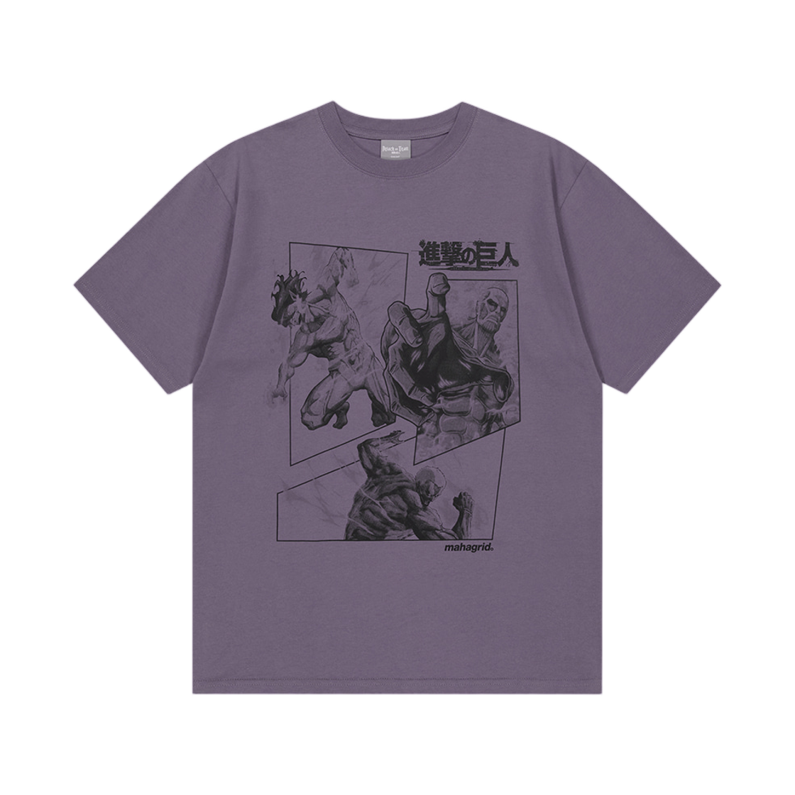 마하그리드 x 진격의 거인 AOT 포스터 티셔츠 퍼플(Mahagrid x Attack On Titan AOT Poster T-Shirt Purple)