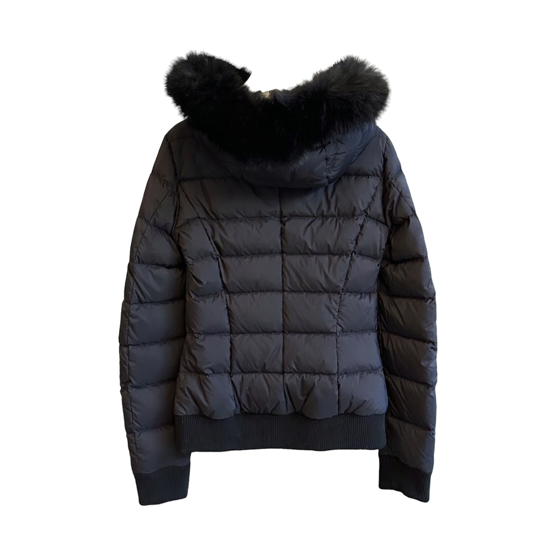 (W) 에르노 패딩 포우 퍼 자켓 블랙((W) Herno Padding Faux Fur Jacket Black) - 2