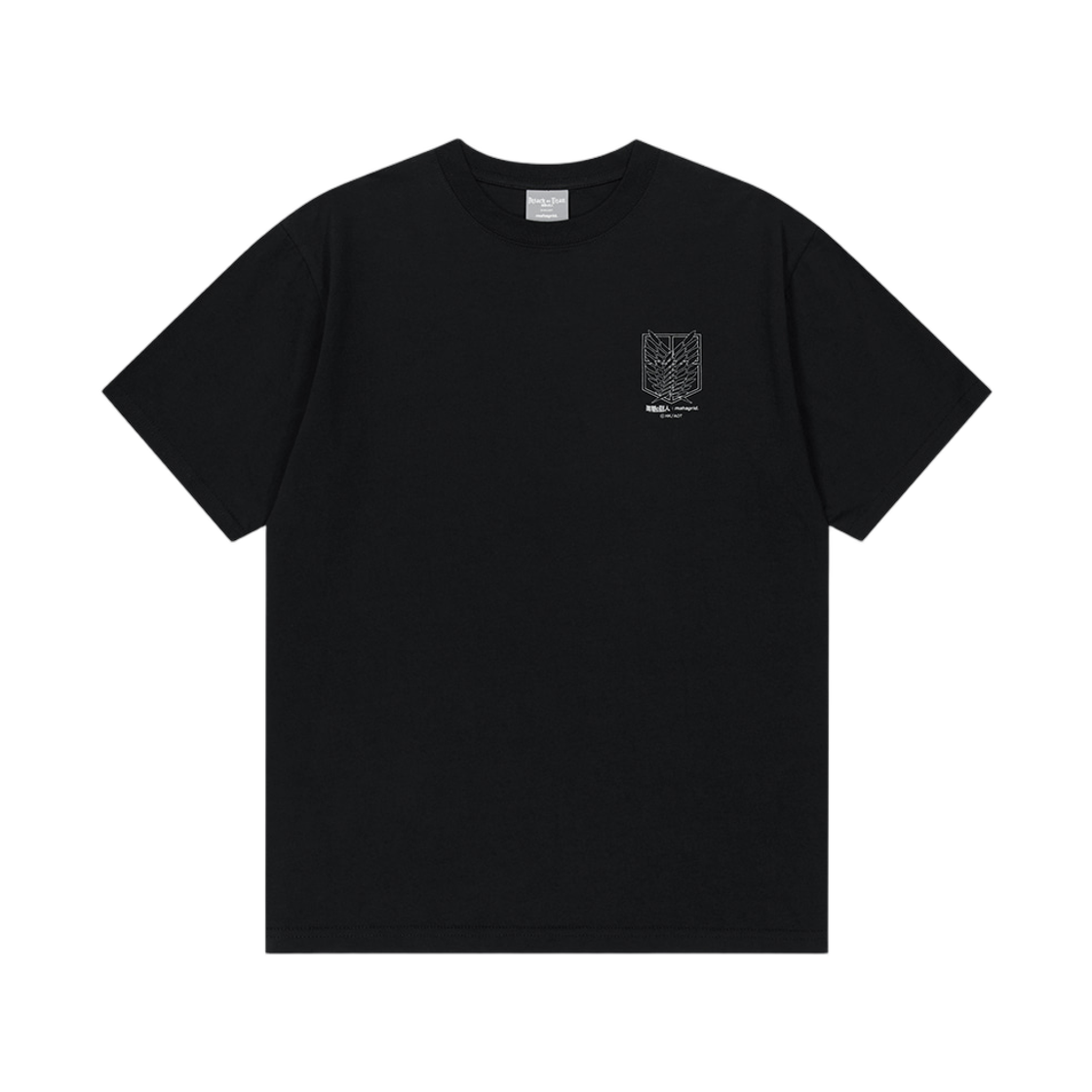 마하그리드 x 진격의 거인 조사병단 베이직 티셔츠 블랙(Mahagrid x Attack On Titan Survey Corp Basic T-Shirt Black)