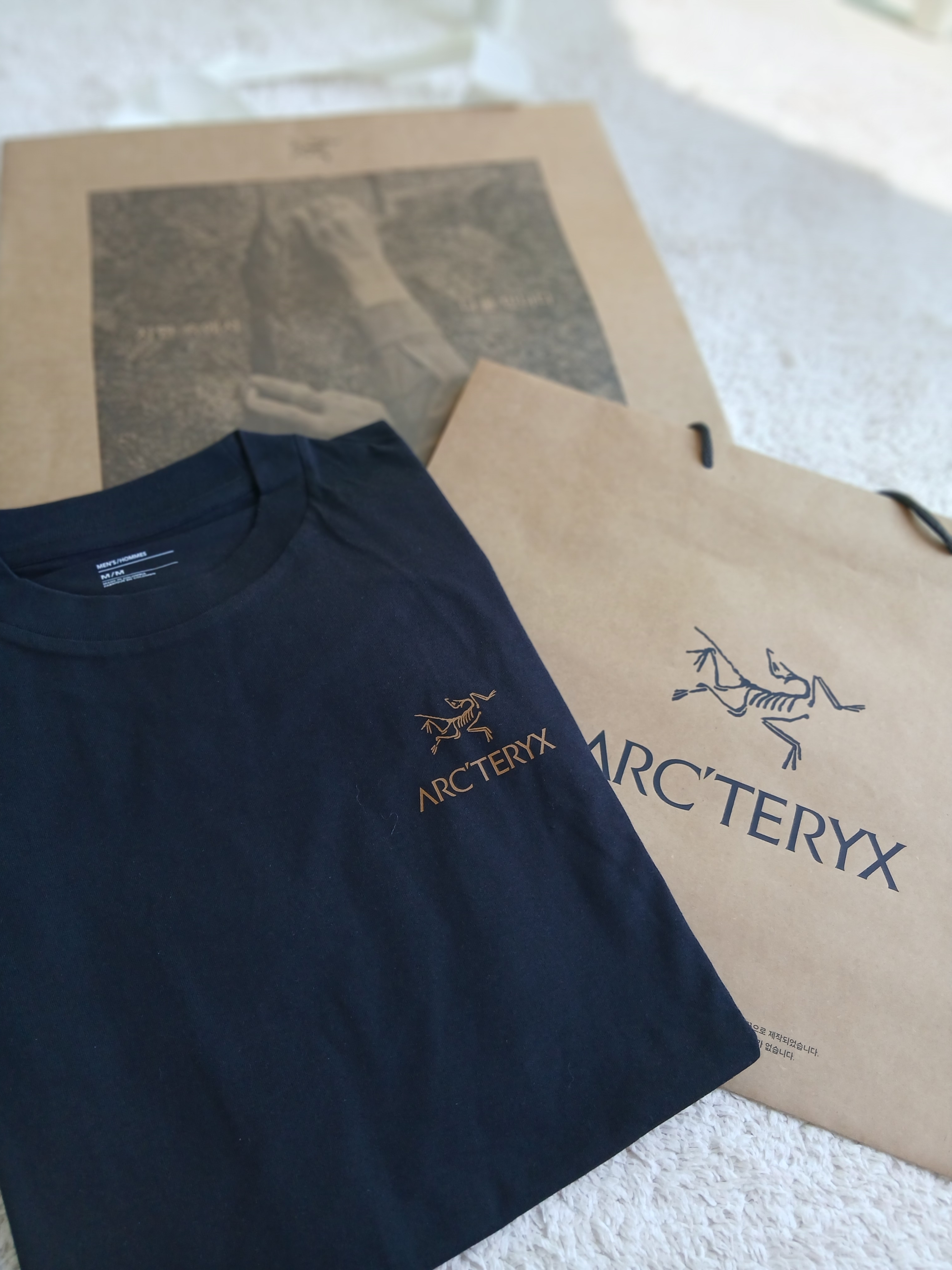 Arc'teryx Kragg SL Cotton Bird Word SS T-Shirt 24K Black 착용 스타일 - 2