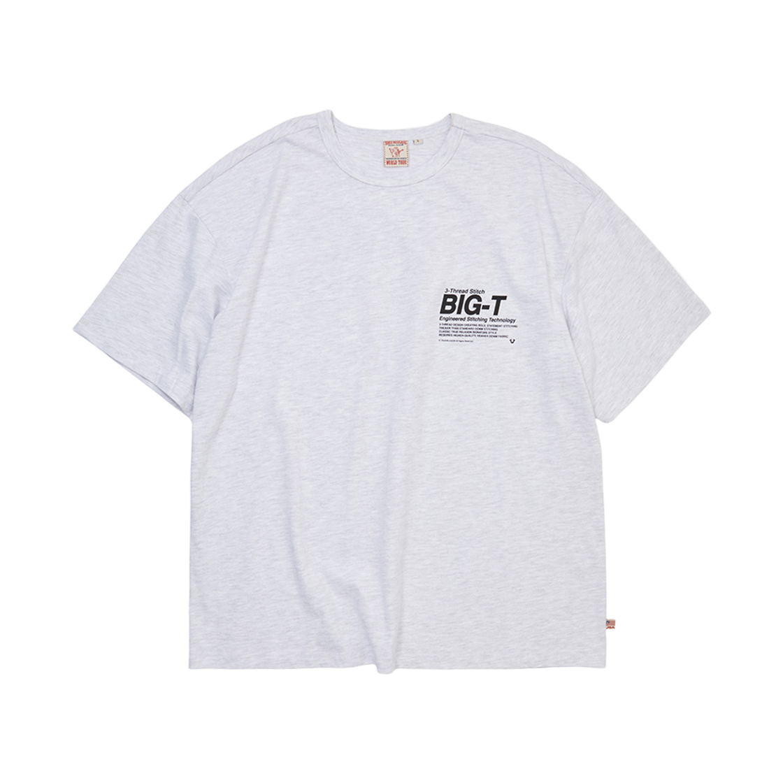 트루릴리젼 BIG-T 익스플레인 티셔츠 멜란지 그레이(True Religion Big-T Explain T-Shirt_Melange Grey)