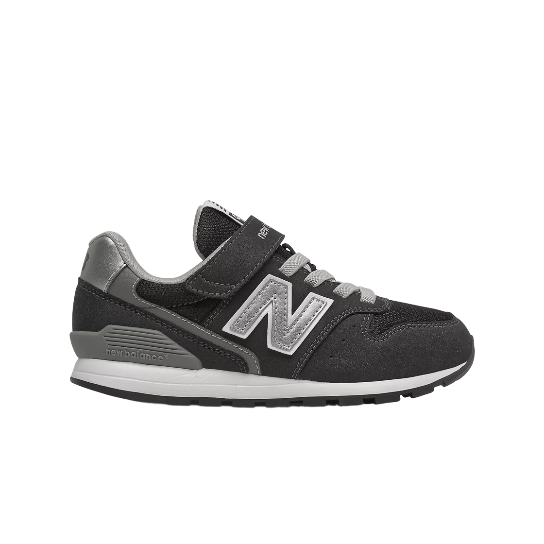 YV996BK3 (PS) New Balance 996 v3 Bungee with Top Strap Black Silver - W Wide