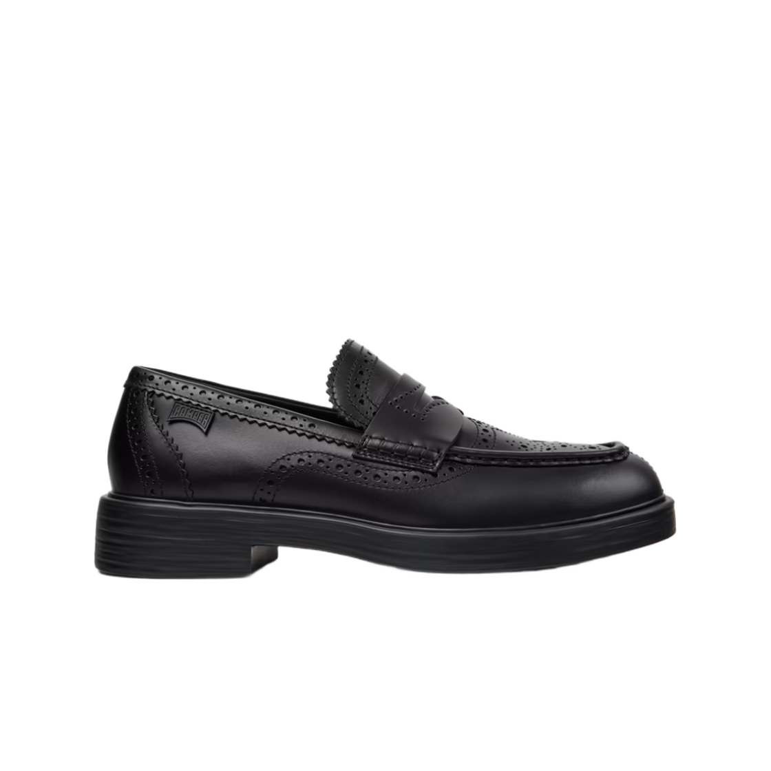 K101088-001 Camper Twins Leather Moccasins Black