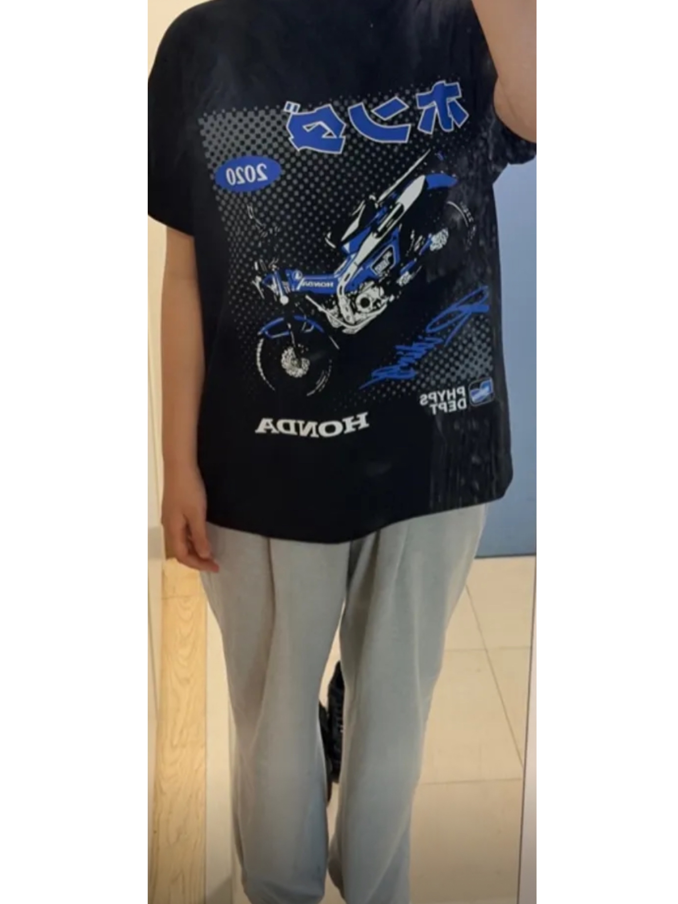 Honda Anime CT 125 Short Sleeve Black 착용 스타일