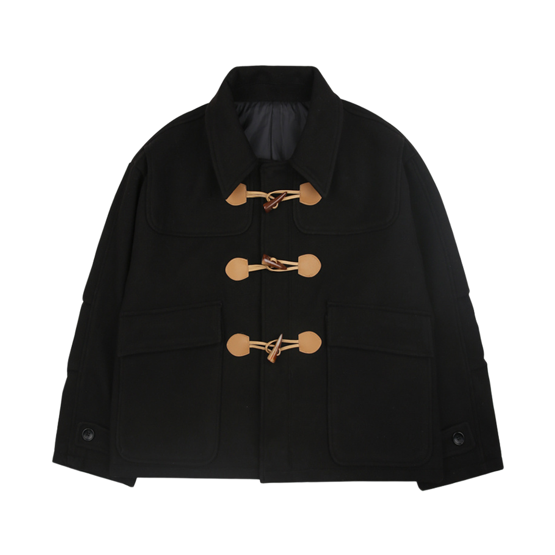 (W) 노이아고 오버핏 더플 코트 블랙((W) Noiago Overfit Duffel Coat Black)