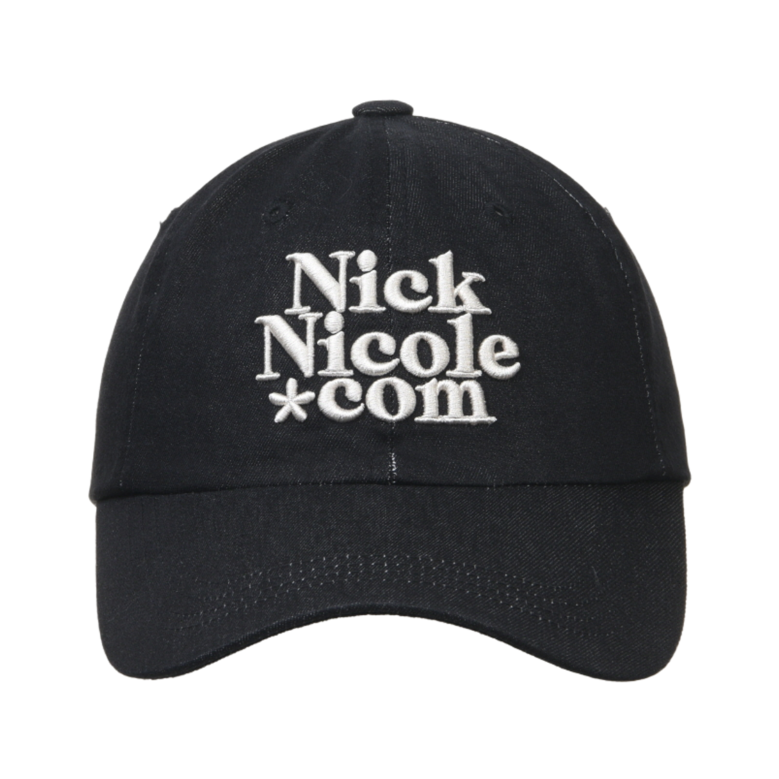 닉앤니콜 NN 닷컴 시그니처 볼 캡 데님 블랙 크림(NICK&NICOLE NN Dotcom Signature Ball Cap Denim Black Cream)