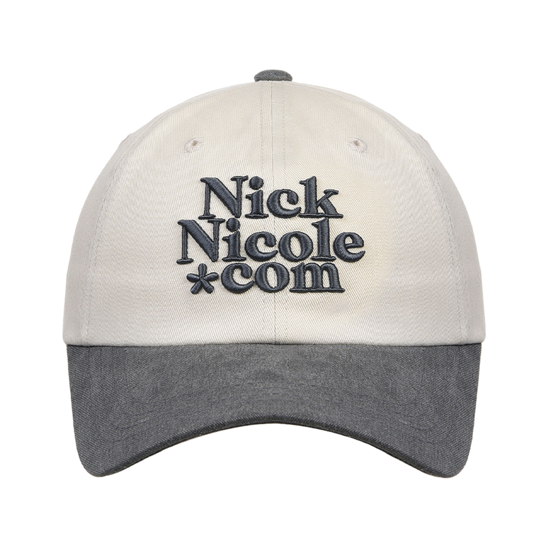 닉앤니콜 NN 닷컴 시그니처 볼 캡 투톤 차콜(NICK&NICOLE NN Dotcom Signature Ball Cap Twotone Charcoal) - 1