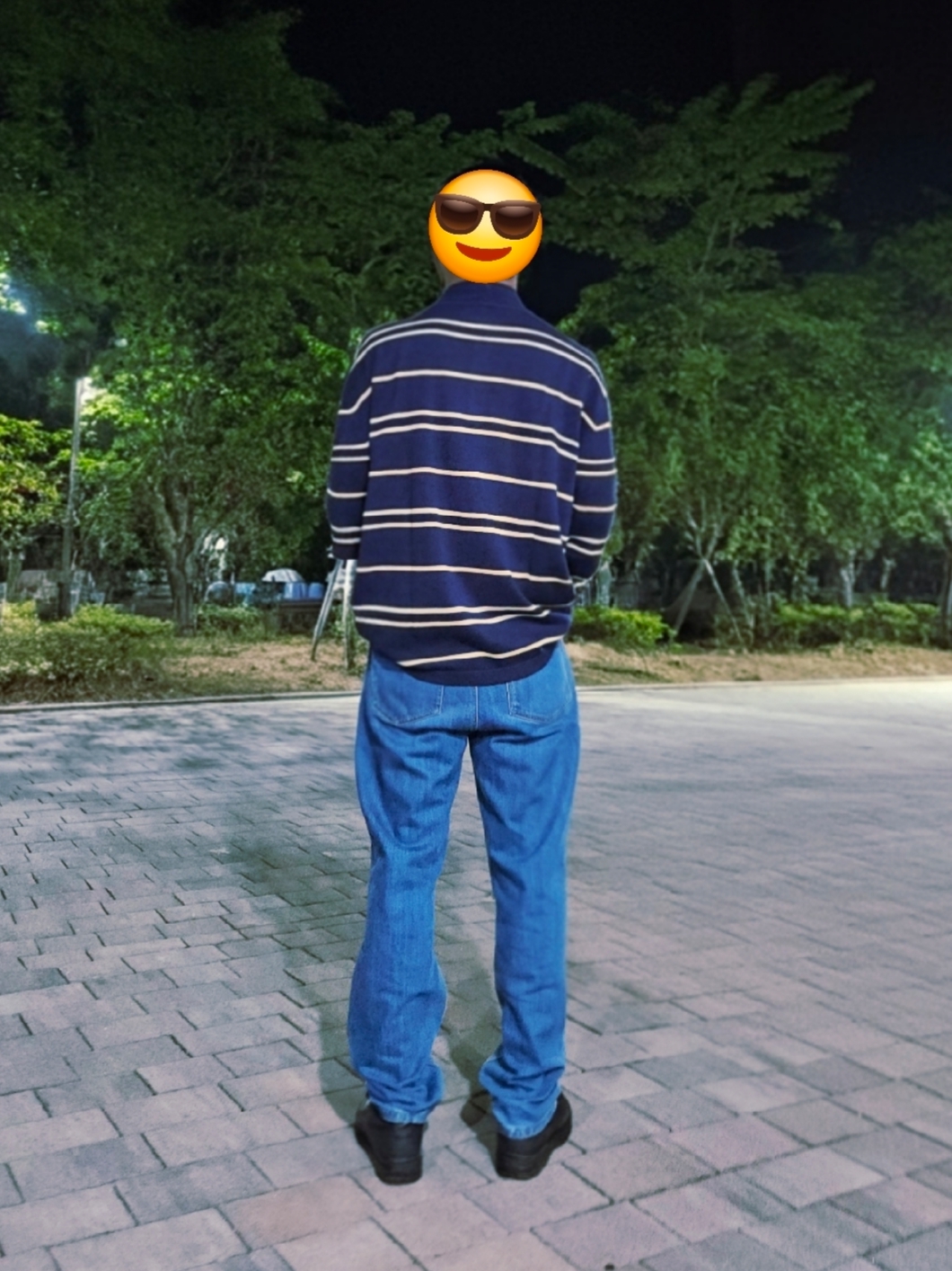 Zara x Willy Chavarria Striped Knit Polo Shirt Navy Blue 착용 스타일