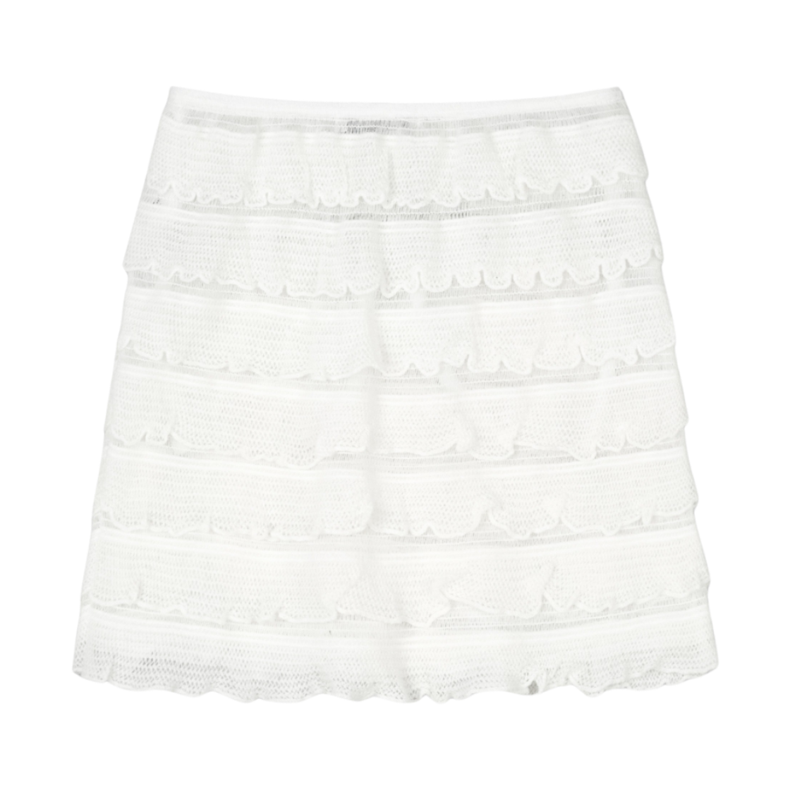 구월십일 컷 엣지 레이스 레이어드 스커트 아이보리(GUWOLSIBIL Cut Edge Lace Layered Skirt Ivory) - 2