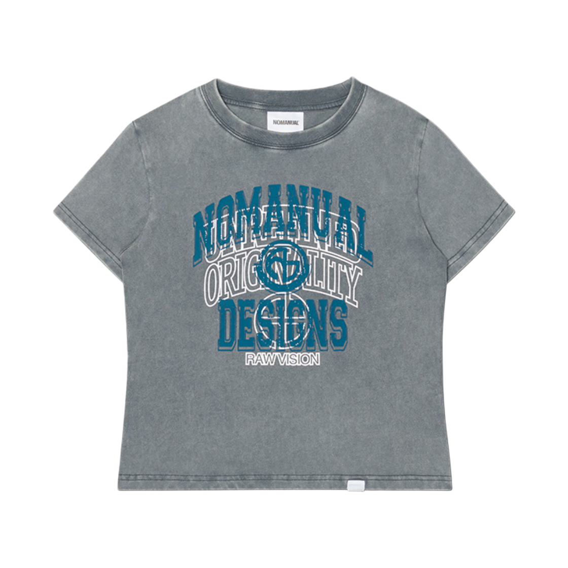 NMSS62TS51WCH (W) NOMANUAL Layered Arch Graphic T-shirt Washed Charcoal